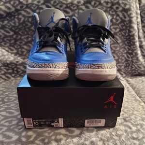 AIR JORDAN 3 RETRO BLUE CEMENT MENS SZ 10